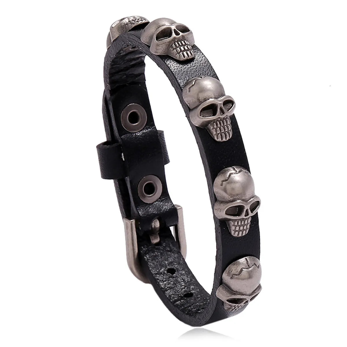 Hot-Selling Accessories New Punk Style Skull Leather Trend Men And Women Student Jewelry Bracelet