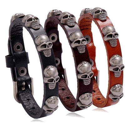 Hot-selling Accessories New Punk Style Skull Leather Trend Men And Women Student Jewelry Bracelet