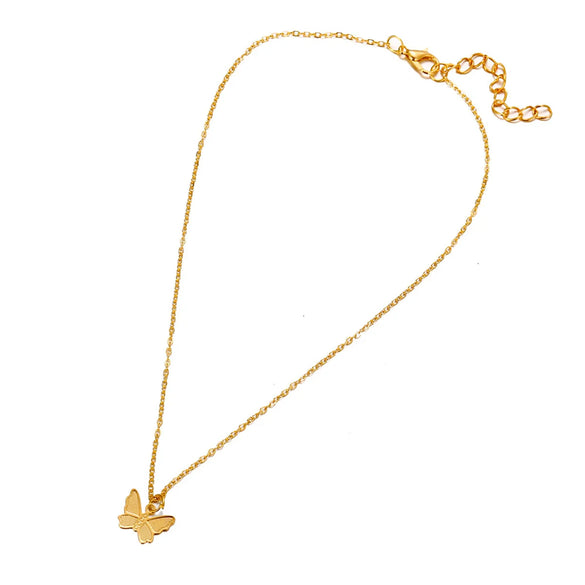 Hot-Selling Butterfly Pendant Necklace Creative Retro Simple Alloy Clavicle Chain Wholesale Gooddiy