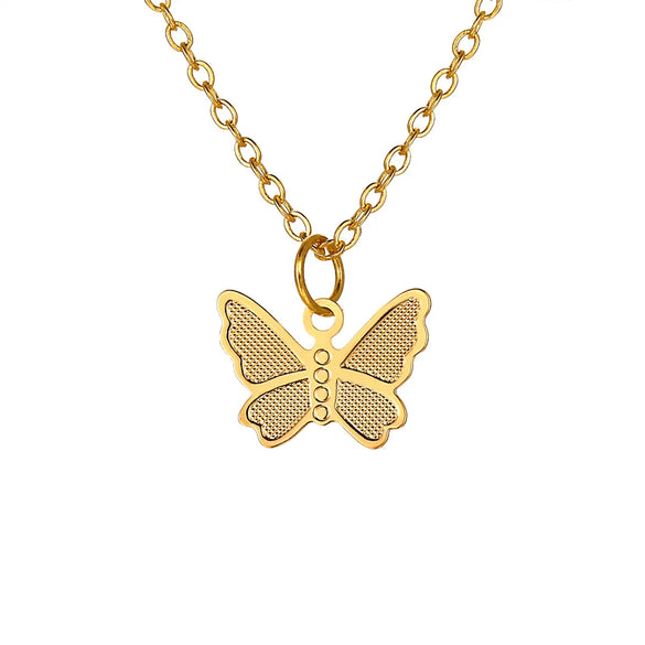 Hot-Selling Butterfly Pendant Necklace Creative Retro Simple Alloy Clavicle Chain Wholesale Gooddiy