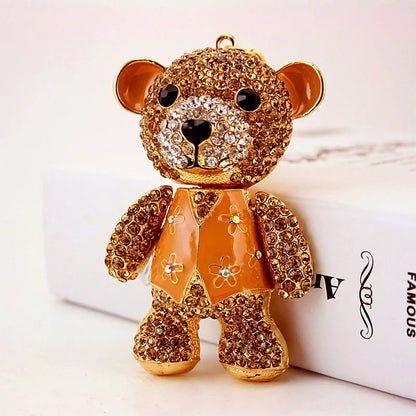 Hot Selling Fashion Creative Cute Diamond-Studded Super Bear Keychain Bear Animal Key Chain