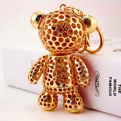 Hot Selling Fashion Creative Cute Diamond-Studded Super Bear Keychain Bear Animal Key Chain