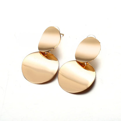 Hot Selling Fashion Creative Retro Simple Alloy Geometric Round Earrings