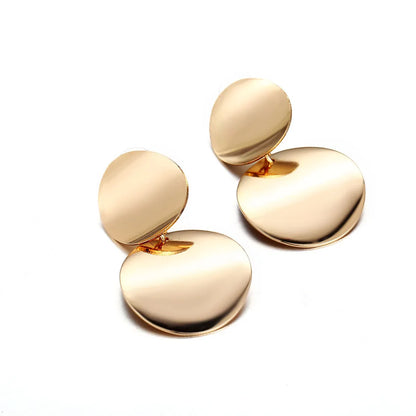 Hot Selling Fashion Creative Retro Simple Alloy Geometric Round Earrings