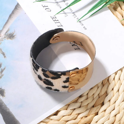 Hot Selling Jewelry  Retro National Style Leopard Leather Bracelet Bracelet  Wholesale