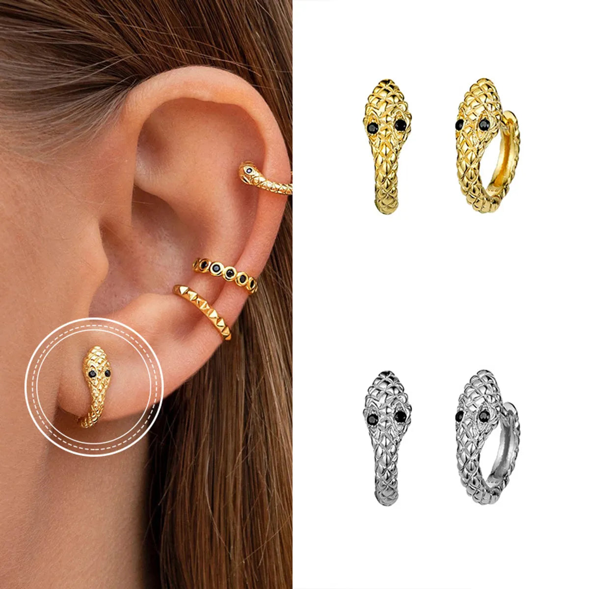 Hot Selling Personalized Animal Creative Simple Snake-shaped Earrings