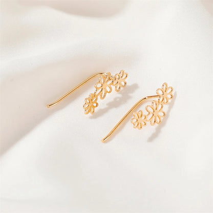 Hot Selling Simple Flower Earrings Hollow Small Flower Ear Clip Earrings Wholesale Gooddiy