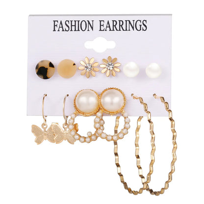 Hot Selling Tassel Earrings Creative Simple Retro  Earring Set 6 Pairs