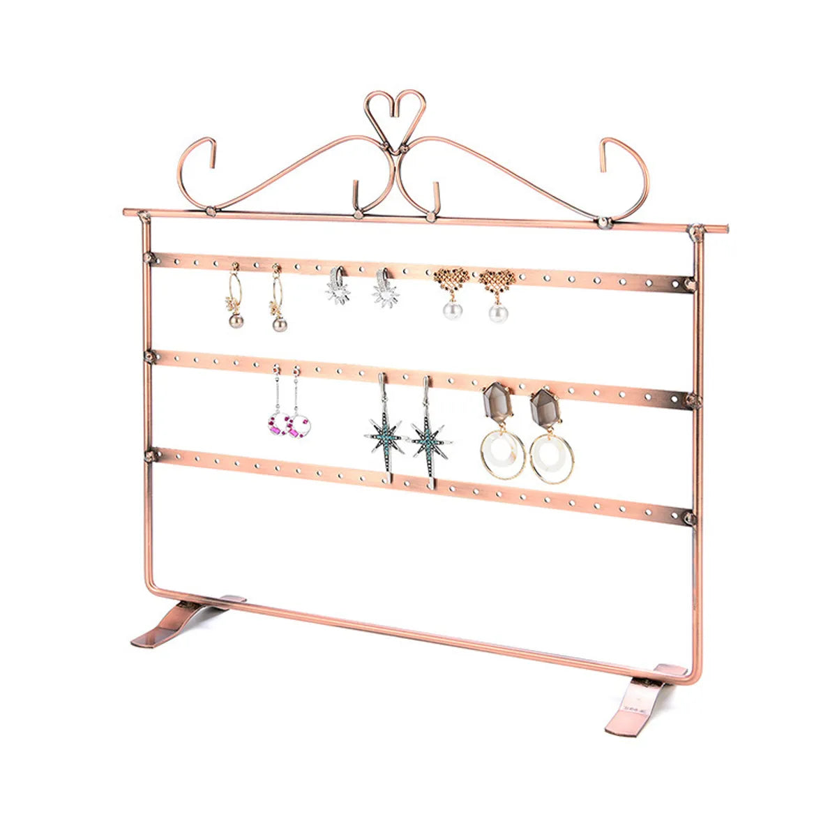 Hot-Selling Three-Tier Iron Display Rack Double-Sided Earring Storage Rack Wholesale Nihaojewelry