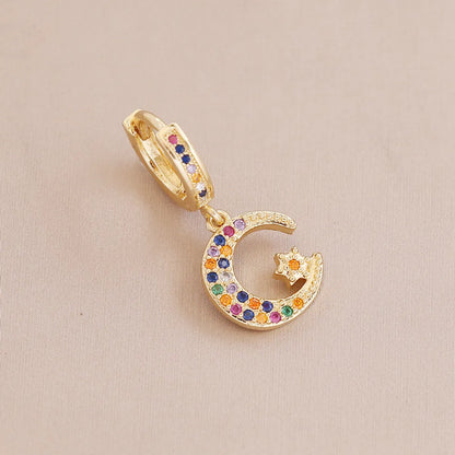 Hot Style Copper Micro-inlaid Color Zirconium Copper Ear Clip