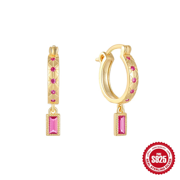 Hotselling Classic Fashion Eggshaped Square Earrings For Women Silver With Geometric Zirconia Design