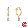 Hotselling Classic Fashion Eggshaped Square Earrings For Women Silver With Geometric Zirconia Design