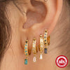 Hotselling Classic Fashion Eggshaped Square Earrings For Women Silver With Geometric Zirconia Design