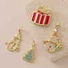 Hotselling Copper Goldplated Snowman Snowflake Christmas Tree Pendant Bracelet Necklace Diy Jewelry Accessories