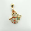 Hotselling Copper Goldplated Snowman Snowflake Christmas Tree Pendant Bracelet Necklace Diy Jewelry Accessories