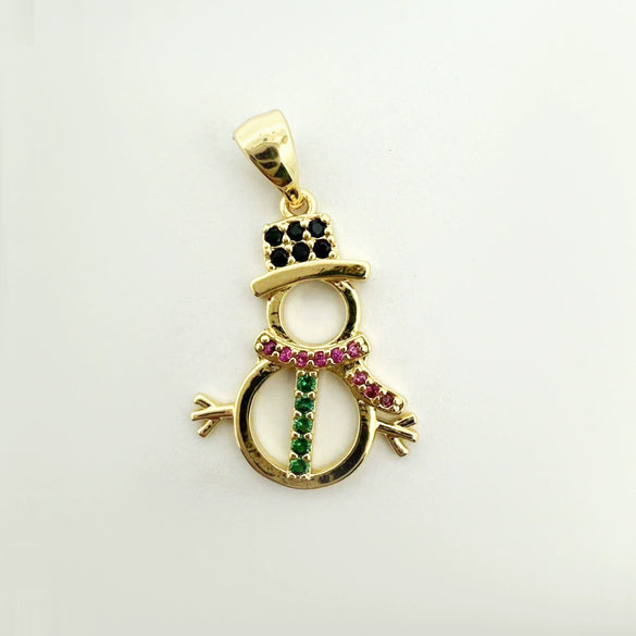 Hotselling Copper Goldplated Snowman Snowflake Christmas Tree Pendant Bracelet Necklace Diy Jewelry Accessories