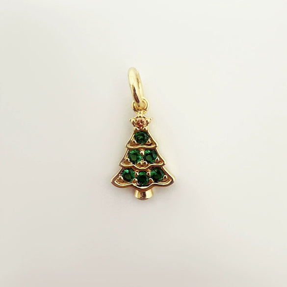 Hotselling Copper Goldplated Snowman Snowflake Christmas Tree Pendant Bracelet Necklace Diy Jewelry Accessories