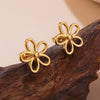 Hotselling Earrings Sweet Style Cut Out Fiveleaf Flower Stamping Design