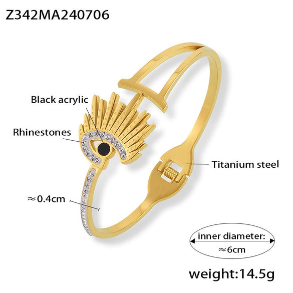 Hotselling Irregular Devil's Eye Bracelet Titanium Steel 18K Gold Plated Electroplating