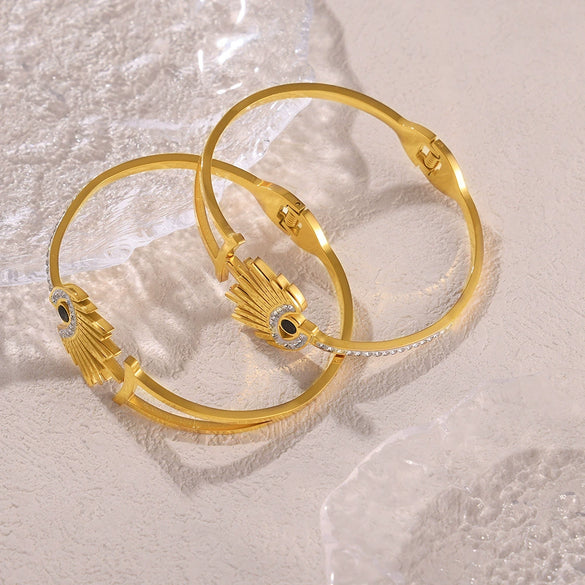 Hotselling Irregular Devil's Eye Bracelet Titanium Steel 18K Gold Plated Electroplating