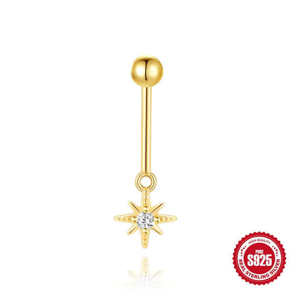 Hotselling Luxury S925 Sterling Silver Butterfly Geometric Zirconia Cartilage Piercing Earrings