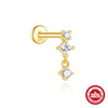 Hotselling Luxury S925 Sterling Silver Clover Tassel Splicing Geometric Cartilage Piercing Earrings With Zirconia Design