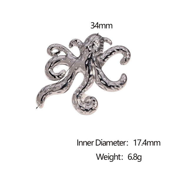 Hotselling Simple Animal Design Electroplated Stainless Steel Women's Open Ring Hand Jewelry