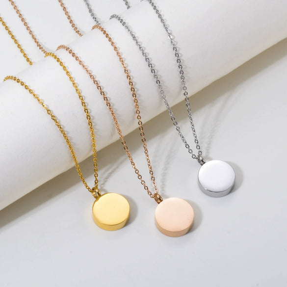 Hotselling Stainless Steel Round Gloss Openable Perfume Bottle Family Pet Hair Ashes Pendant