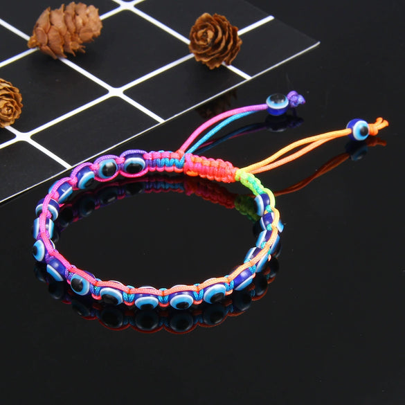 Hottest Jewelry Wholesale Ethnic Style Devil's Eye Bracelet Colorful Handwoven Eye Bracelet