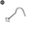 Human Body Puncture Nose Nail Jewelry G23 Titanium Grasping Round Zircon Polishing With Letters Numbers Text Pattern Unisex