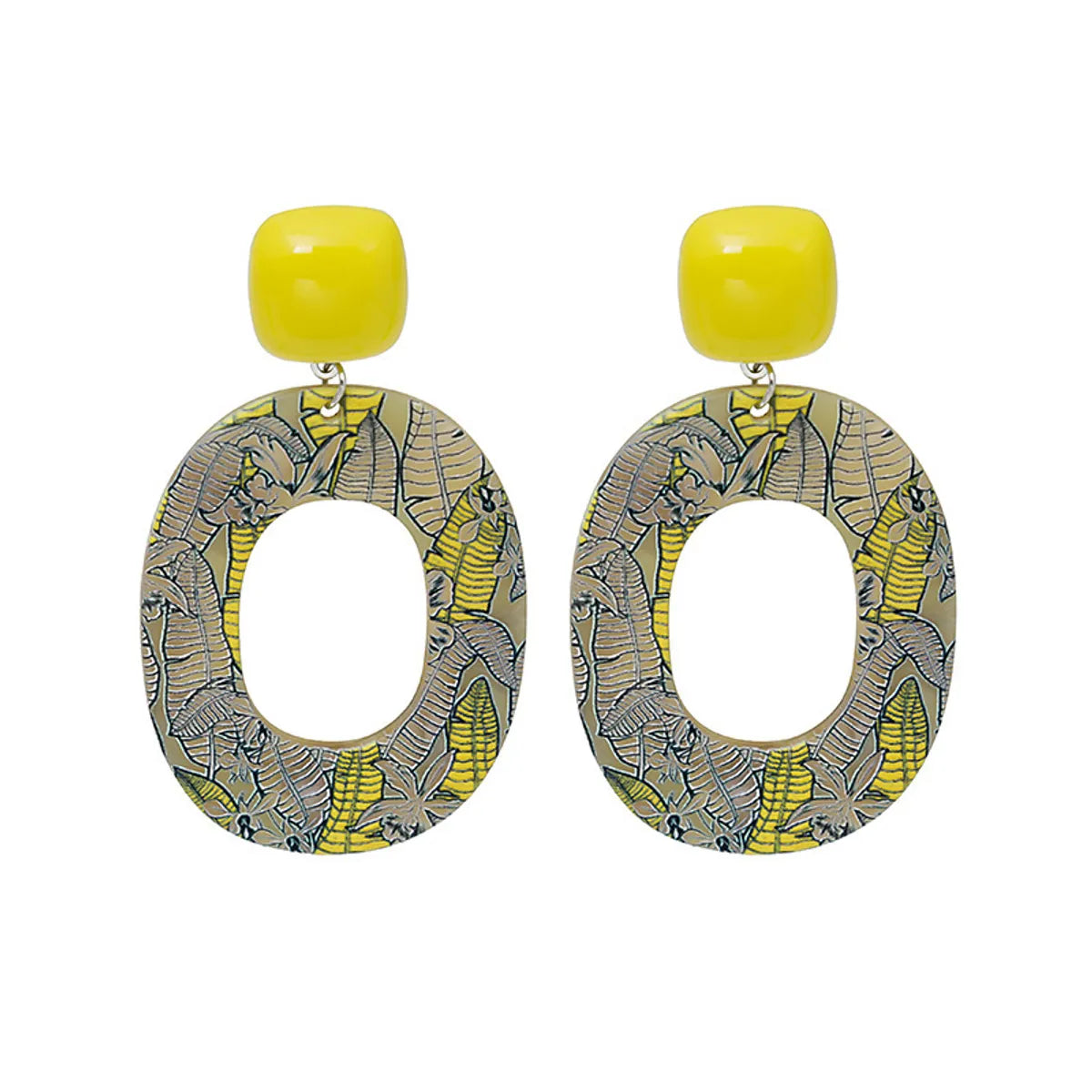 IG Style Animal Leaves Flower 3D Print Arylic Earrings