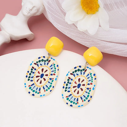 IG Style Animal Leaves Flower 3D Print Arylic Earrings