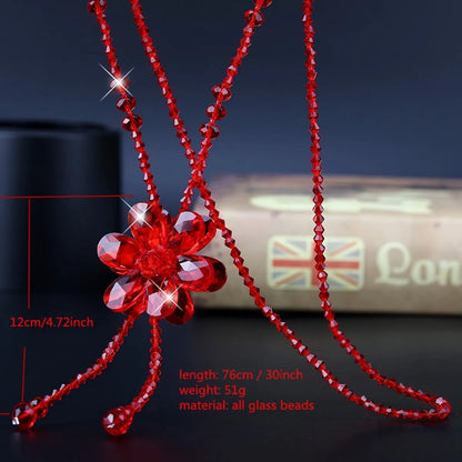 IG Style Artistic Flower Artificial Crystal Glass Wholesale Pendant Necklace