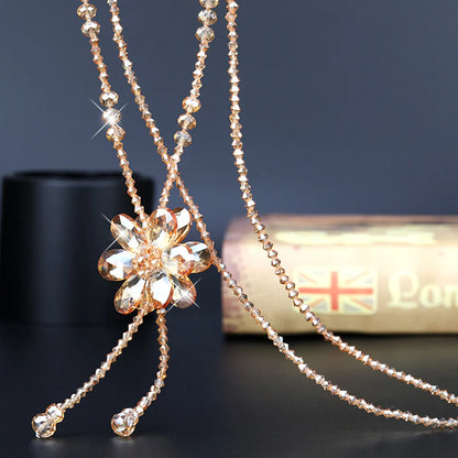 IG Style Artistic Flower Artificial Crystal Glass Wholesale Pendant Necklace