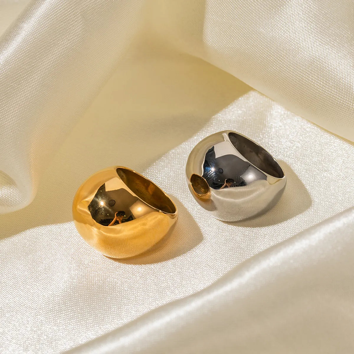 Ig Style Ball Stainless Steel 18k Gold Plated Rings In Bulk