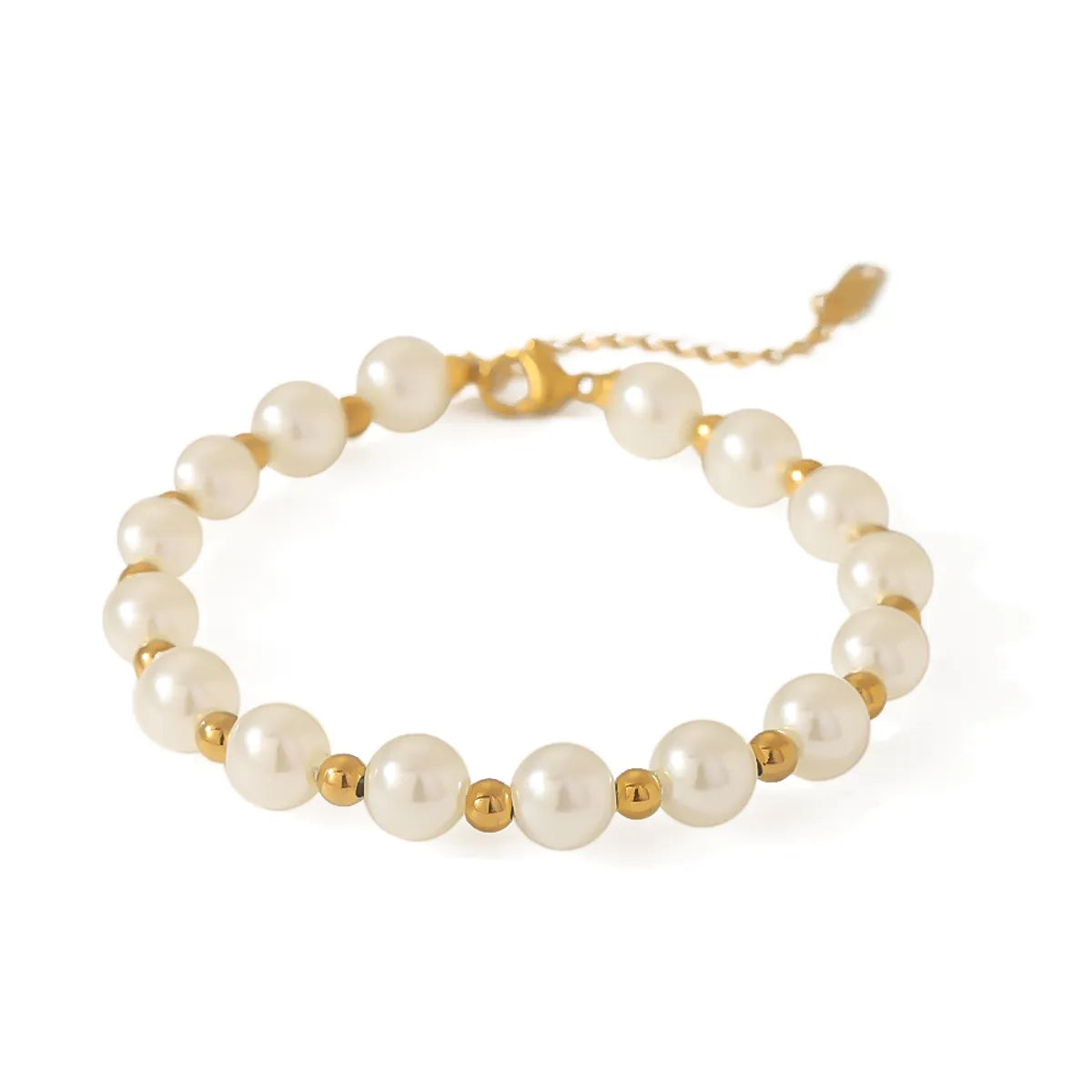 Ig Style Baroque Style French Style Pearl Stainless Steel Beaded Plating 18k Gold Plated Women's Bracelets