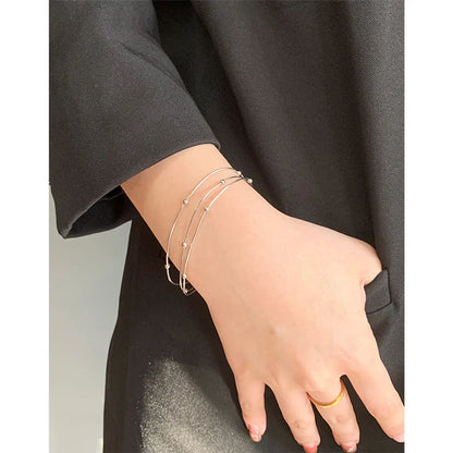 Ig Style Basic Geometric Sterling Silver Plating 18k Gold Plated White Gold Plated Bracelets