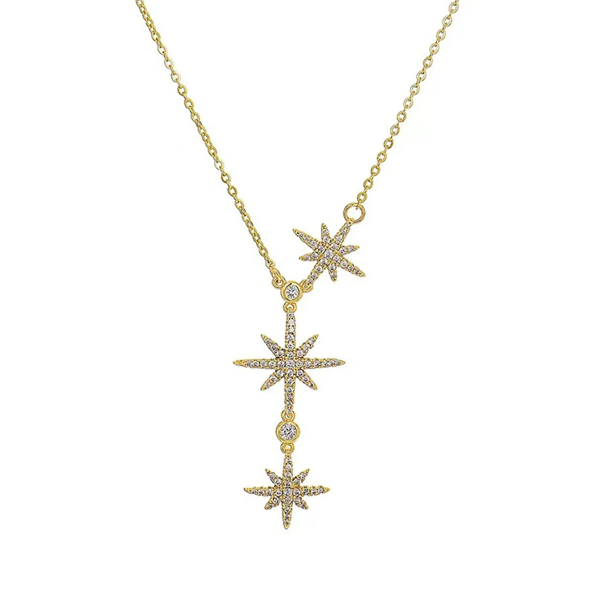 Ig Style Basic Star Titanium Steel Inlay Zircon Necklace