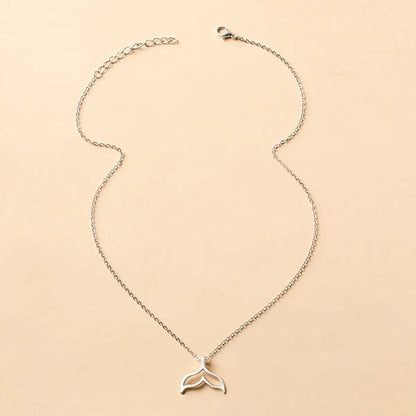 Ig Style Basic Sweet Dolphin Alloy Plating Silver Plated Women'S Pendant Necklace