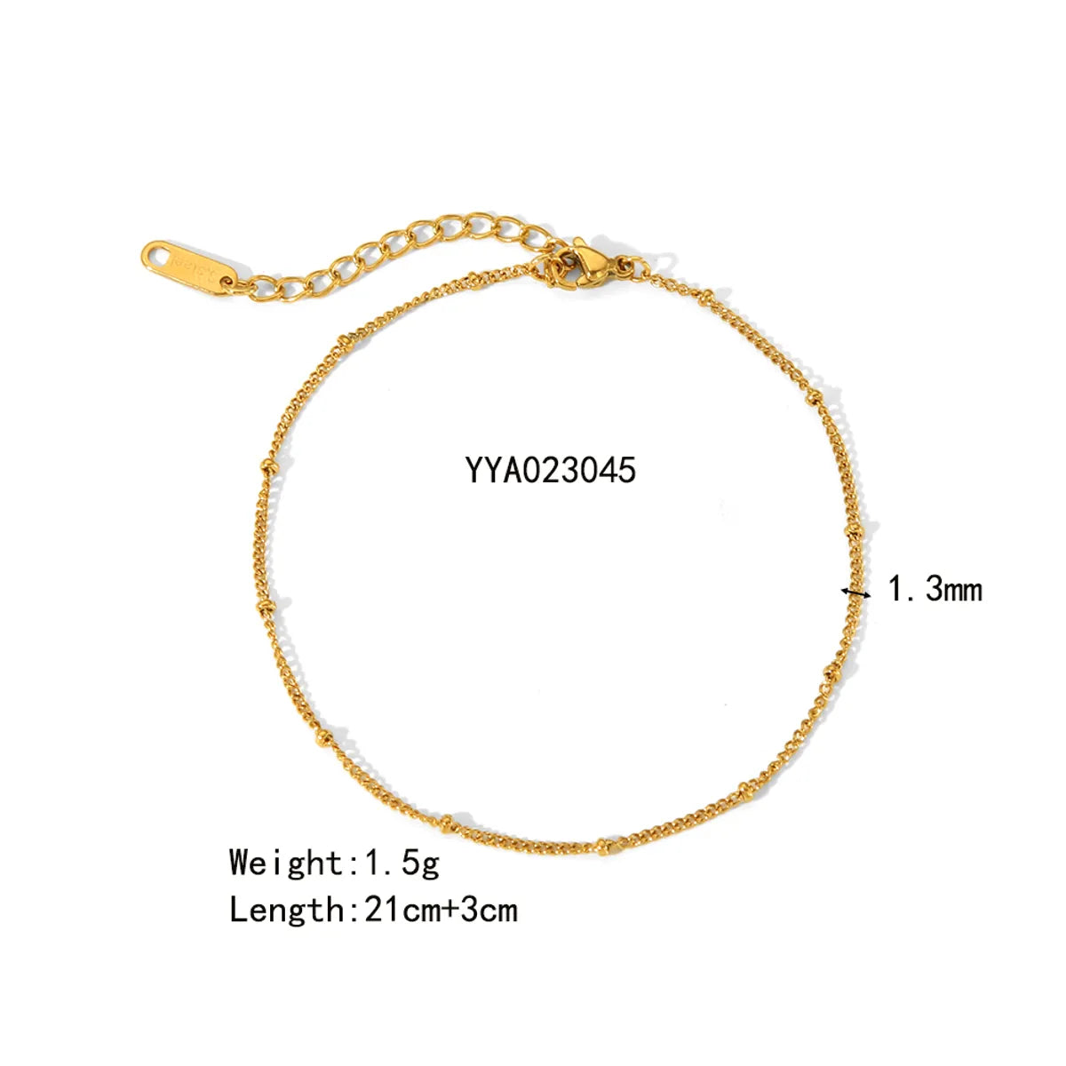 Wholesale Jewelry IG Style Beach Simple Style Geometric Solid Color 201 Stainless Steel 304 Stainless Steel 18K Gold Plated Stoving Varnish Anklet