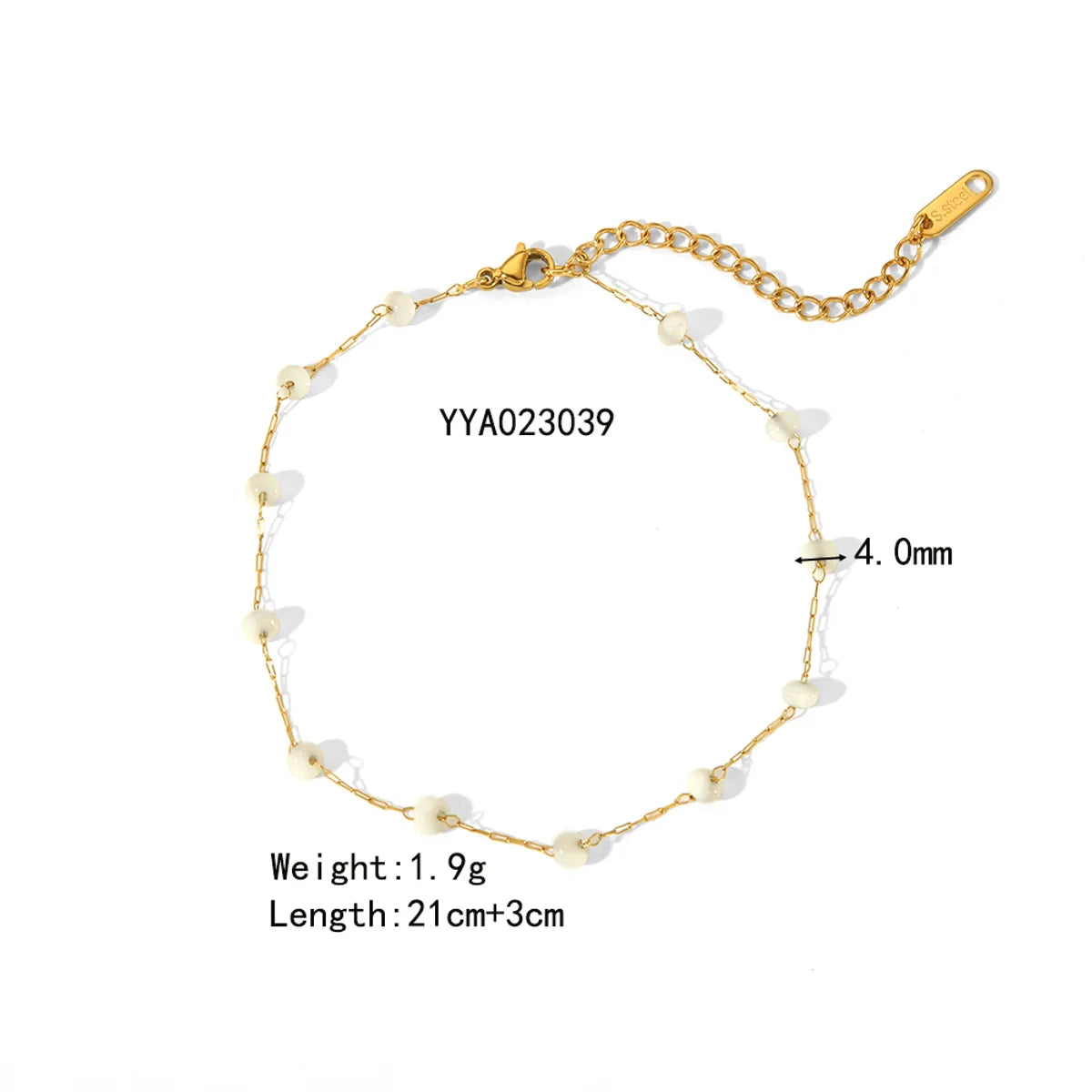 Wholesale Jewelry IG Style Beach Simple Style Geometric Solid Color 201 Stainless Steel 304 Stainless Steel 18K Gold Plated Stoving Varnish Anklet