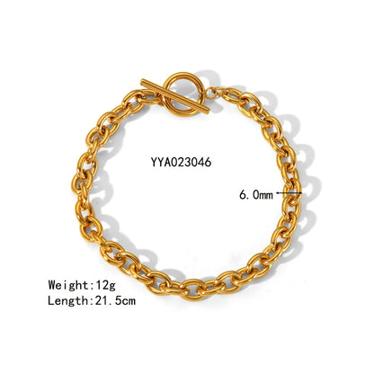 Wholesale Jewelry IG Style Beach Simple Style Geometric Solid Color 201 Stainless Steel 304 Stainless Steel 18K Gold Plated Stoving Varnish Anklet