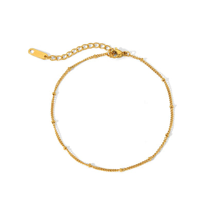 Wholesale Jewelry IG Style Beach Simple Style Geometric Solid Color 201 Stainless Steel 304 Stainless Steel 18K Gold Plated Stoving Varnish Anklet