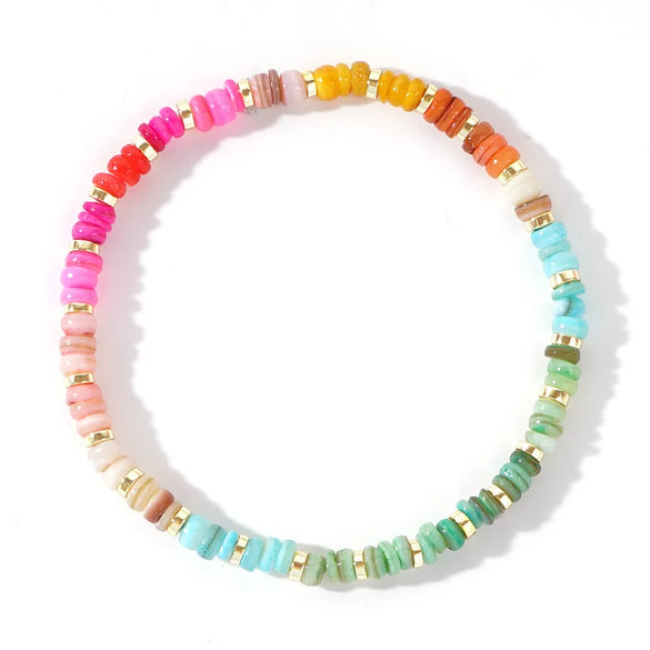 IG Style Bohemian Geometric Shell Iron Gall Stone Wholesale Bracelets