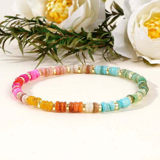 IG Style Bohemian Geometric Shell Iron Gall Stone Wholesale Bracelets