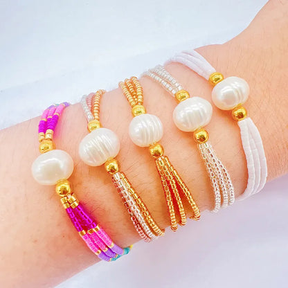 IG Style Bohemian Simple Style Geometric Plastic Glass Rope Wholesale Bracelets