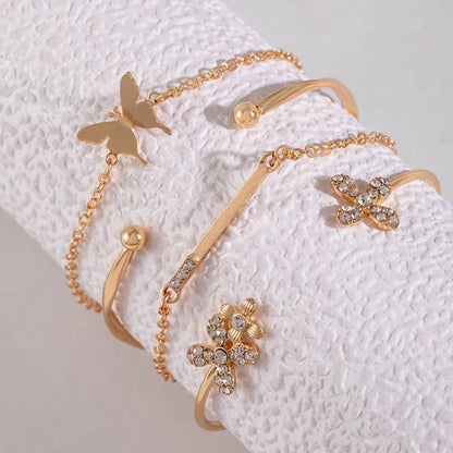 IG Style Butterfly Zircon Alloy Wholesale Bangle