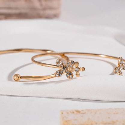 IG Style Butterfly Zircon Alloy Wholesale Bangle