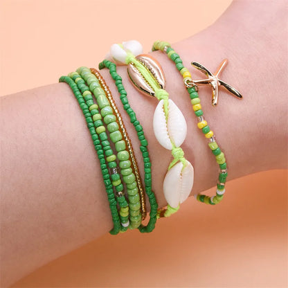 IG Style Casual Beach Starfish Shell Alloy Seed Bead Wholesale Bracelets