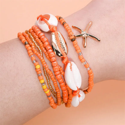 IG Style Casual Beach Starfish Shell Alloy Seed Bead Wholesale Bracelets